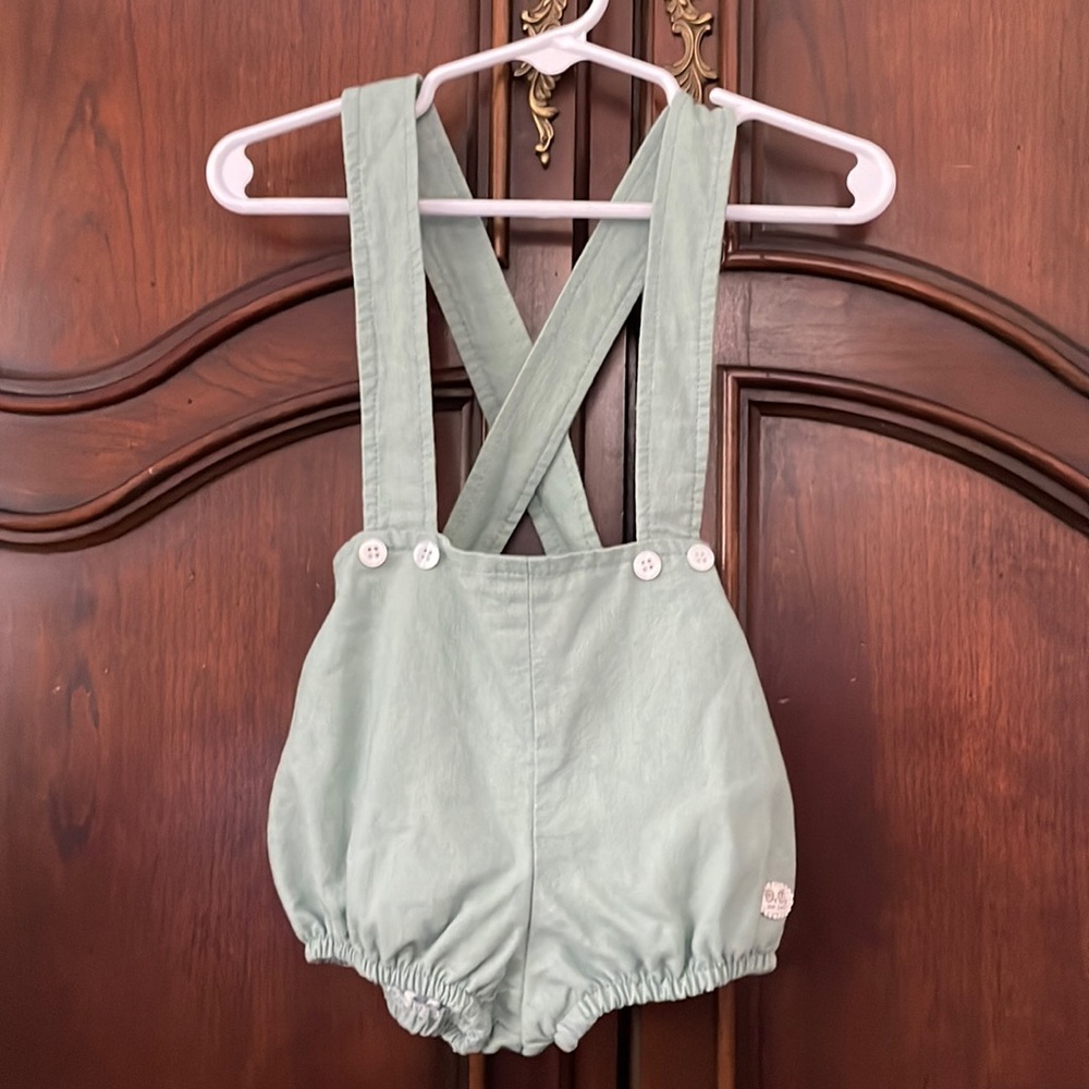 JOSE VARON Jam Pants 18M Moss Green Suspender Bloomers Spanish Boutique